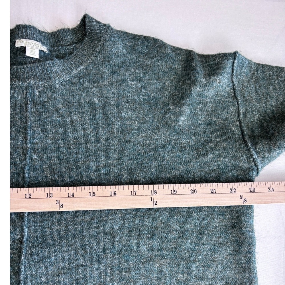 Legendary Outfitters Green Marled Knit Crewneck Sweater Center Seam Medium - Picture 6 of 6